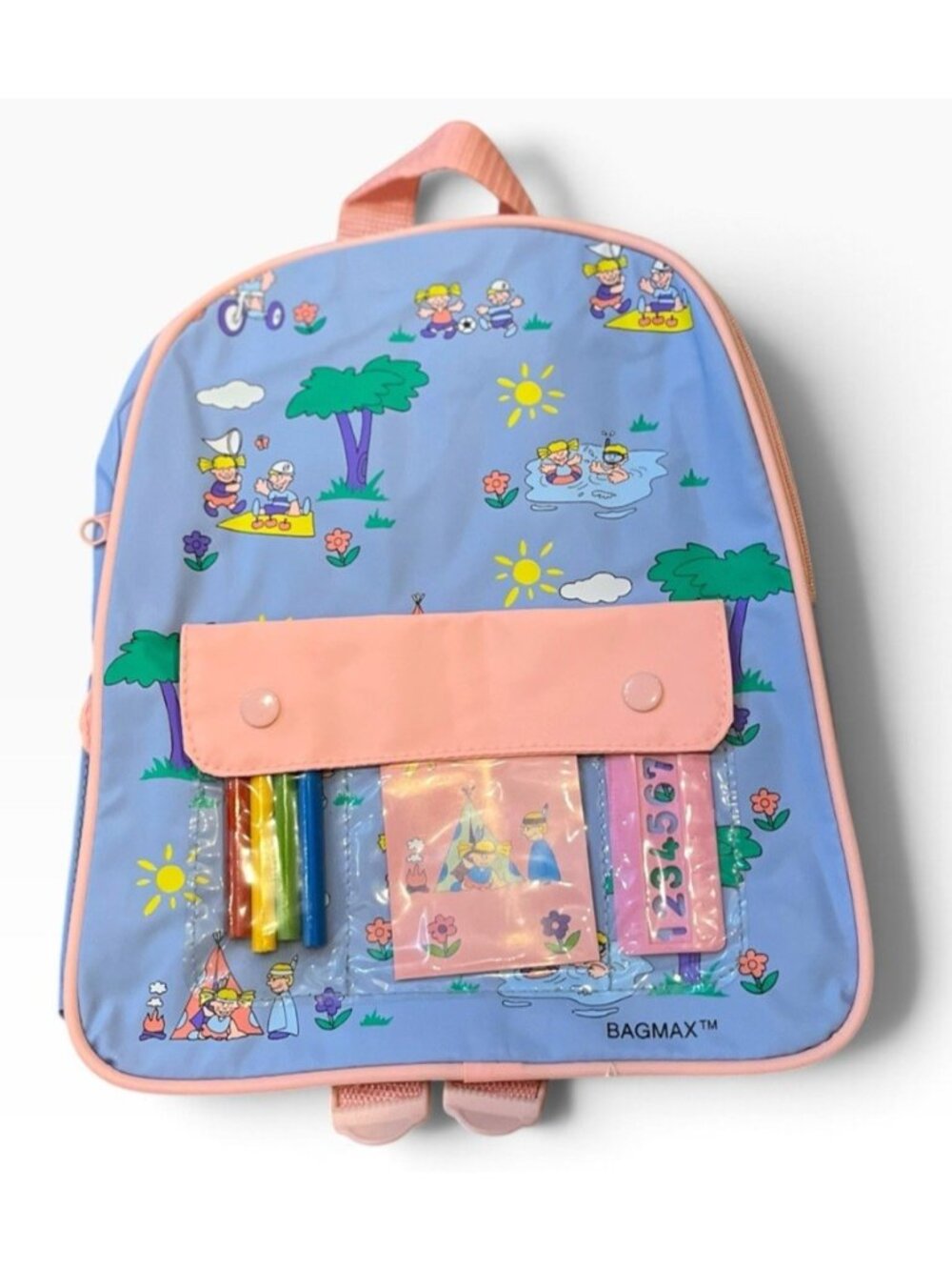 Little Girls Small Waterproof Activity Backpack Colored Pencils Ruler Bag NWT